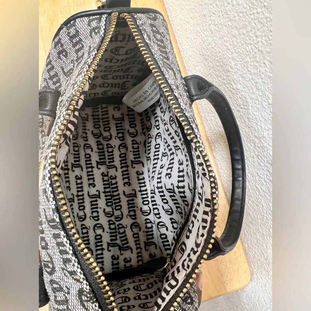 Juicy Couture Speedy Satchel Top Handle & Crossbody Strap Blk & Tan - Picture 4 of 7
